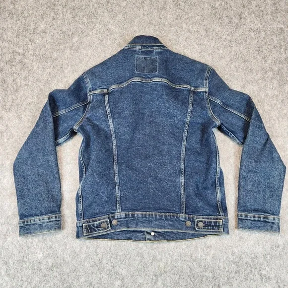 Levis Trucker Jacket Men M Blue Denim Button Up Classic Casual Outerwear Layer - Picture 8 of 12